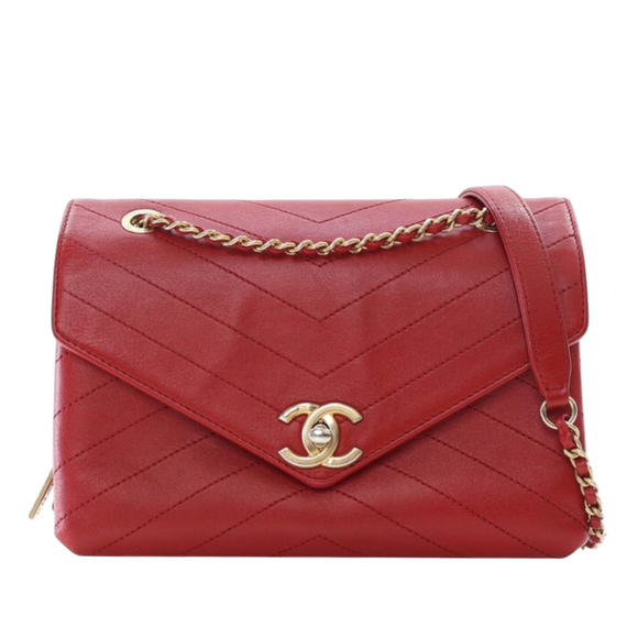 Pre-Loved Chanel Small Chevron Lambskin Coco Envelope Flap - Picture 1 of 11